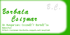 borbala csizmar business card